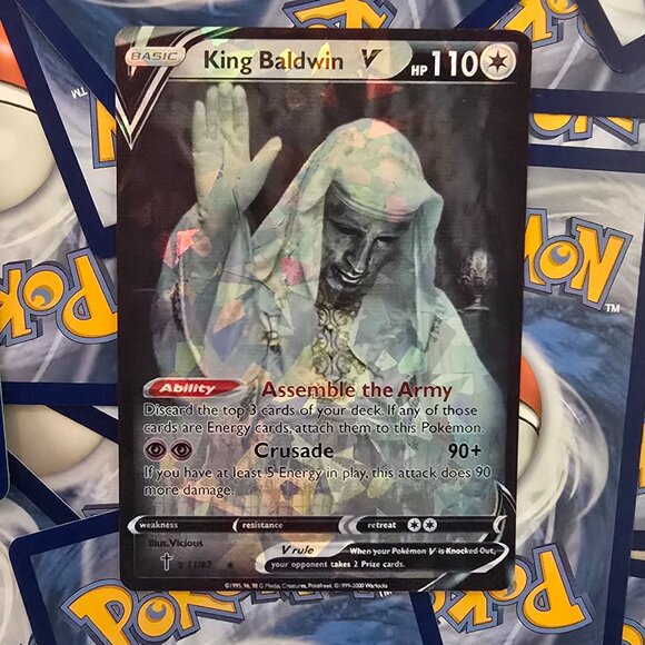King Baldwin Pokemon Card - Kingdom Of Heaven - Picture 1 of 8